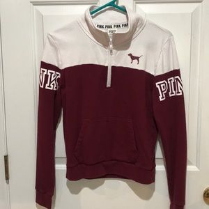 Pink 1/4 zip sweatshirt
